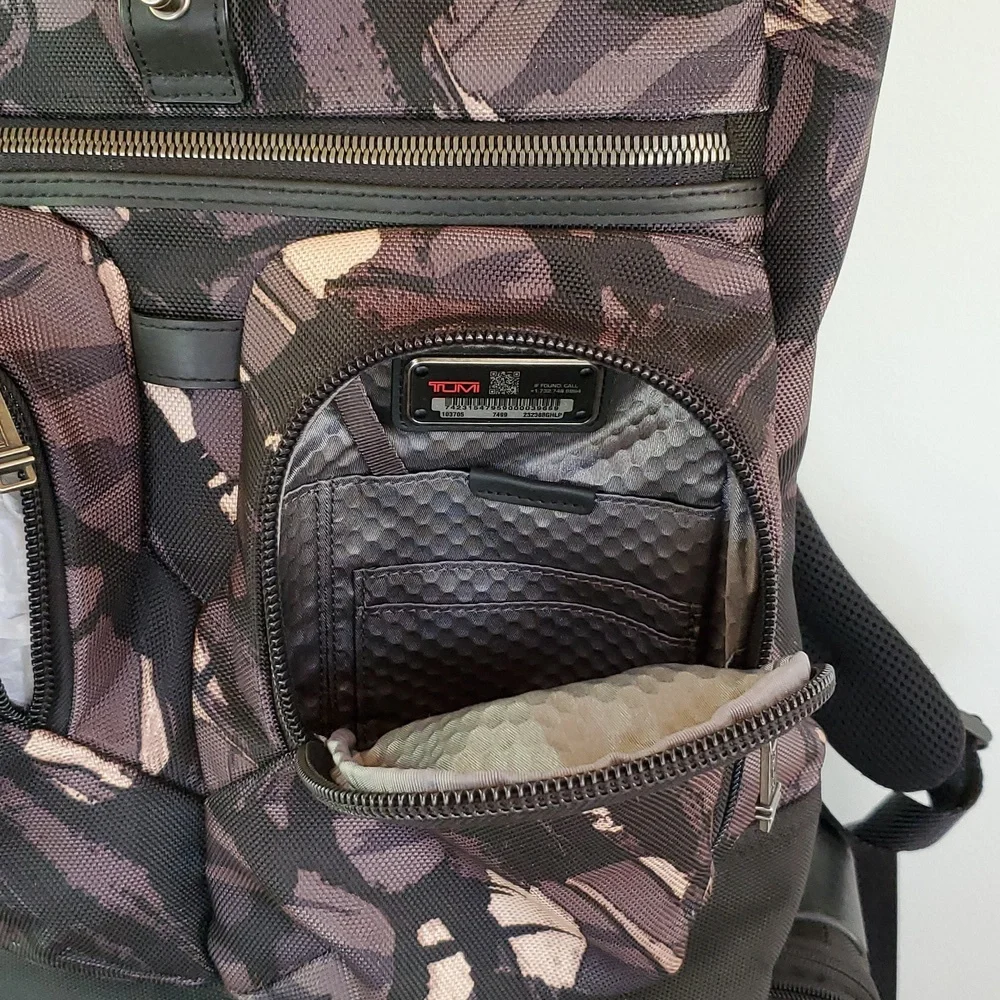 NWOT TUMI ALPHA BRAVO LONDON ROLL-TOP GRAY HIGHLANDS CAMOUFLAGE NYLON BACKPACK
